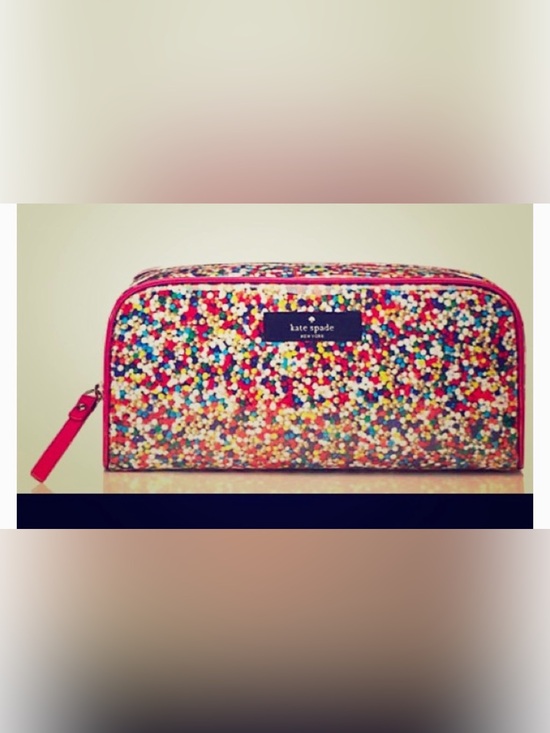 kate spade Handbags - kate spade Multicolor Confetti Cosmetic Case with Pink Trim
